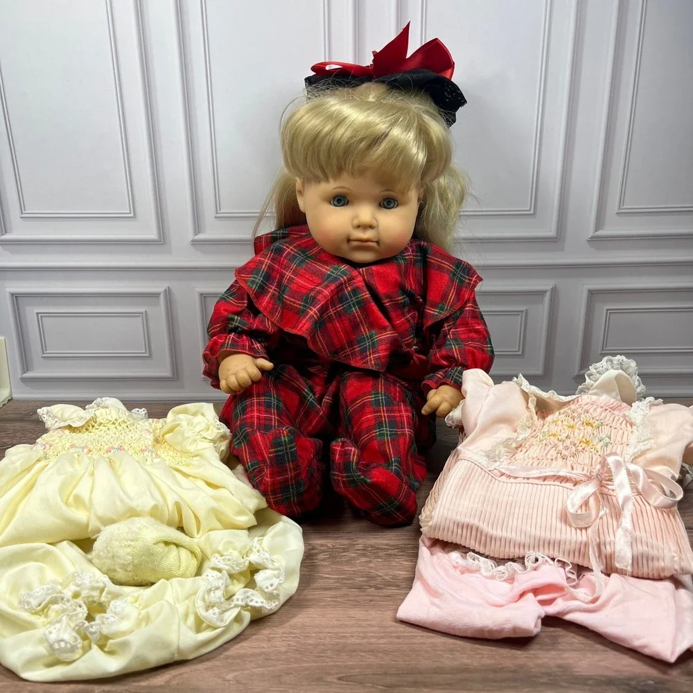 Vintage 1980s Collectible Doll Sleepy Eyes 20 Inch West Germany Blond Blue Eyes
